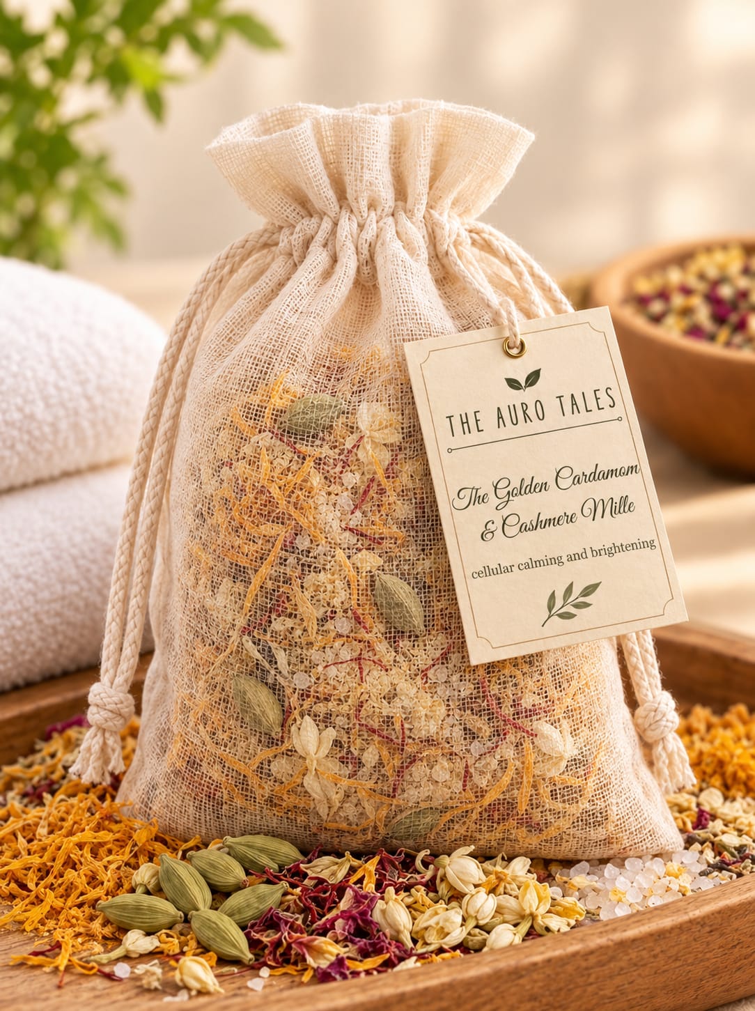 The golden cardamom and cashmere milk -Cellular calming and brightening