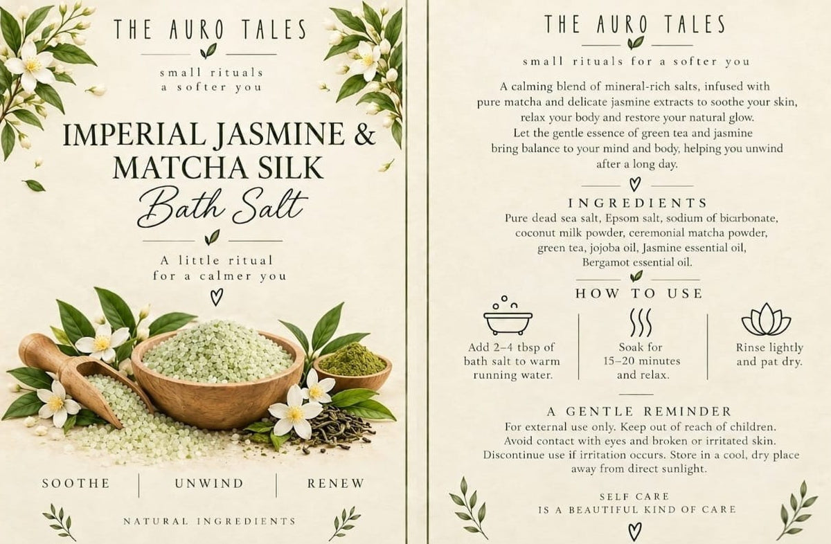 Imperial Jasmine and Matcha Silk - Anti-oxidant and Anti-aging Bath Salt